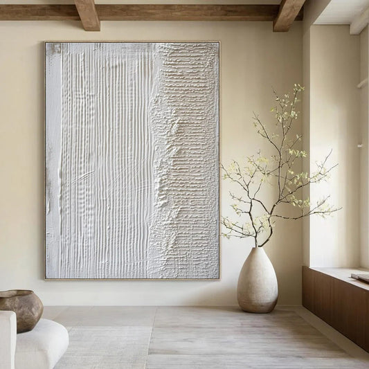 White Textured Lines & Patterns - "Tactile Whites" - 3D Textured Painting CT1483