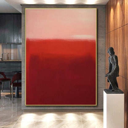 Gradient Red Tones, “Crimson Calm” - Color - Field Oil Painting CT0744