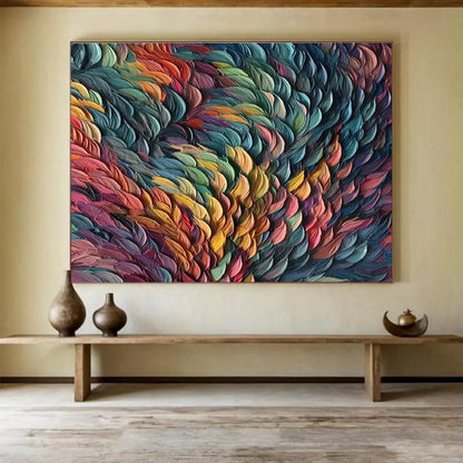 “Colorful Textured Waves” - Dynamic Abstract Painting On Canvas DKH857