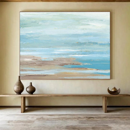 “Soft Coastal Abstract” Abstract Oil Painting On Canvas DKH421