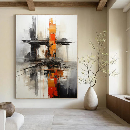 Urban Abstract Reflection - Cityscape - Inspired Abstract Painting On Canvas CT2265