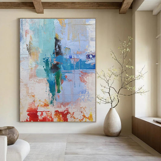 Colorful Abstract Layers - Abstract Layered Acrylic Painting CT1390