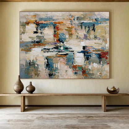 “Color - Blended, Abstract Scene ‘Harmonious Chaos’” - Abstract Impasto Painting On Canvas DLZ012