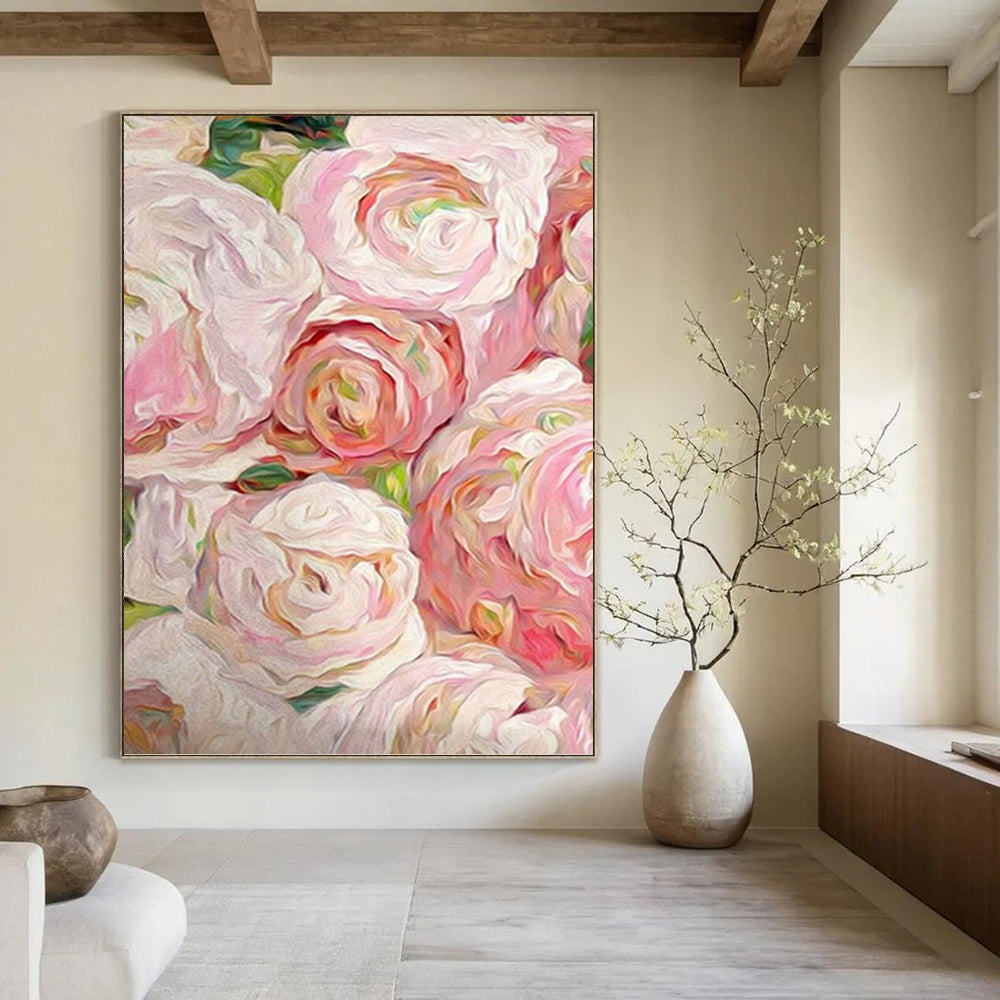 “Soft - Hued Floral Oil Painting” Painting On Canvas DKH0983