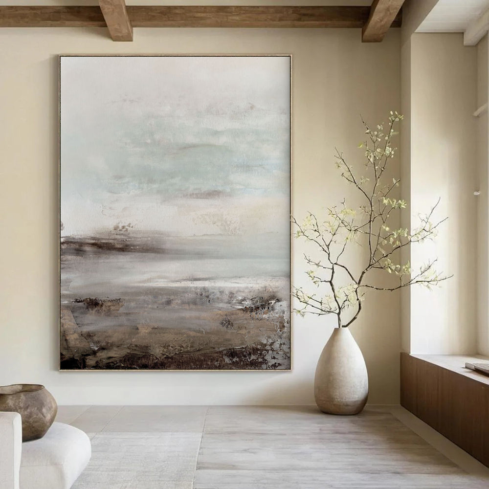 “Muted Coastal Landscape” - Abstract Landscape Painting On Canvas DTP153