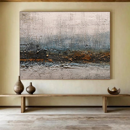 “Textured Neutral Tones” Abstract Mixed - Media Painting On Canvas DKH374