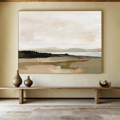 Soft Tones Landscape Serene Terrain Painting On Canvas DKH242