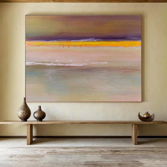 “Minimalist Color Bands” Abstract Acrylic Painting On Canvas DKH373