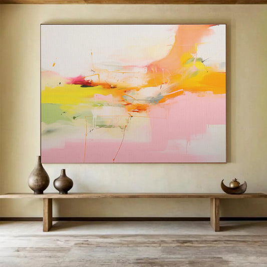 “Bright Color Chaos” Abstract Acrylic Painting On Canvas DKH490
