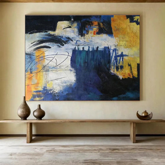 “Abstract Color Blocks” - Bold Abstract Painting On Canvas DKH850