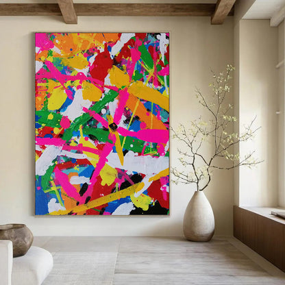 Color Explosion Splatter - Abstract Expressionist Painting On Canvas DKH1260