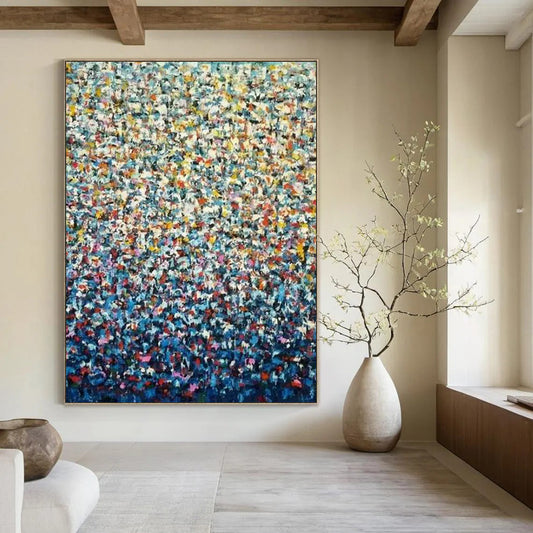“Colorful Pointillist - Style Abstract” - Abstract Painting On Canvas CT2344