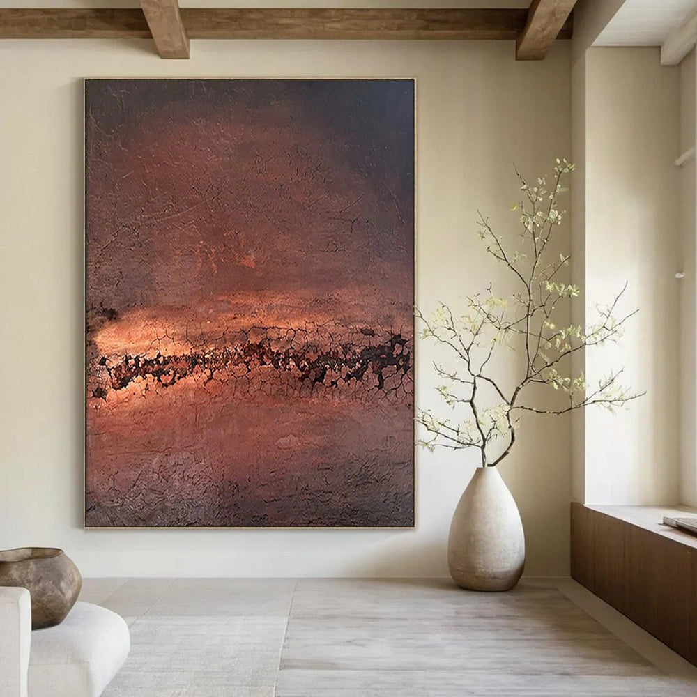 “Crackled Textured Abstract” ，Abstract Textured Acrylic Painting CT0953