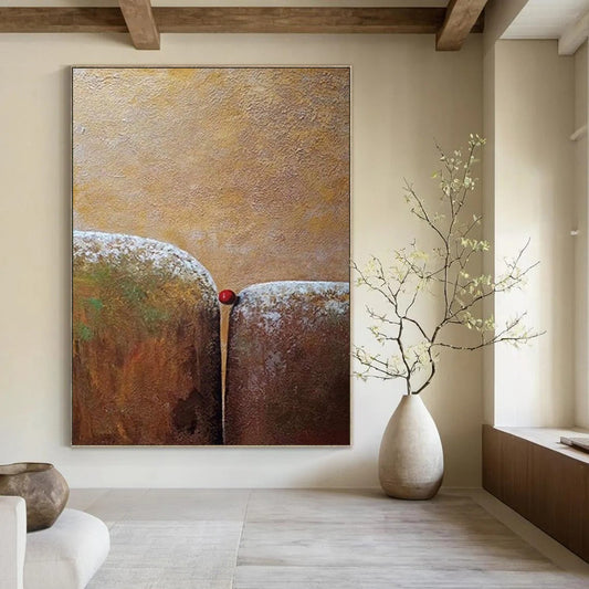 “Brown Textured Forms” - Surrealist Minimalist Painting On Canvas DTP033