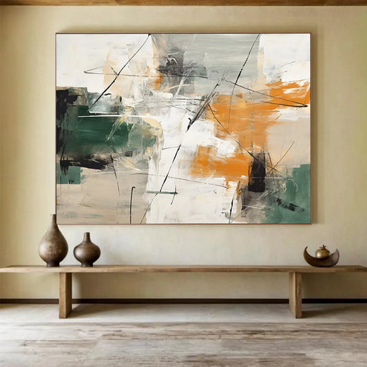 “Vibrant Abstract Interplay” Abstract Painting On Canvas DLZ100