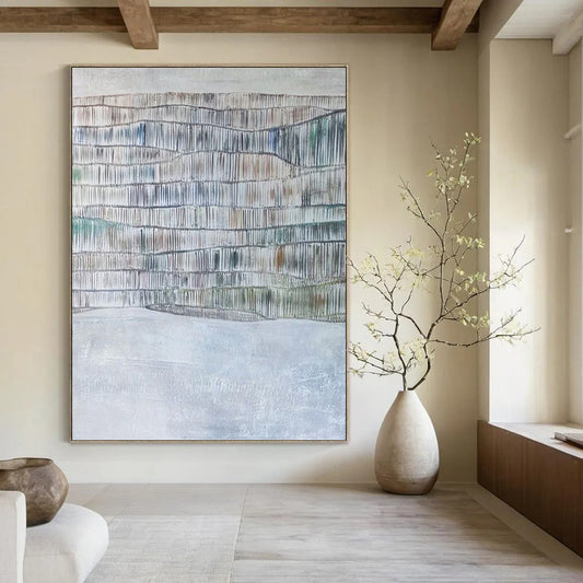 “Color - Accented Textured Layers” - Mixed - media Abstract Painting DKH1043