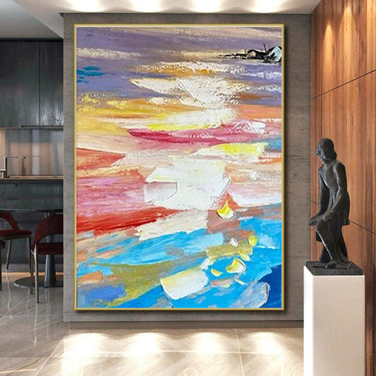 Colorful Sunset - like Blends, “Twilight Rhapsody” - Abstract Landscape Oil Painting CT0724