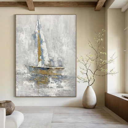 Golden Sail Abstract Nautical Art CT1957