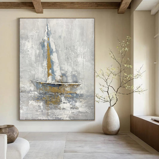 Golden Sail Abstract Nautical Art CT1957