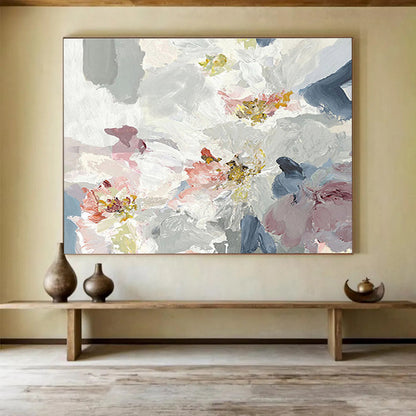 “Abstract Floral Blooms” Abstract Impasto Painting On Canvas DKH404