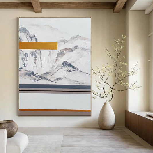 “Minimalist Mountainscape” - Minimalist Landscape Painting On Canvas DTP045