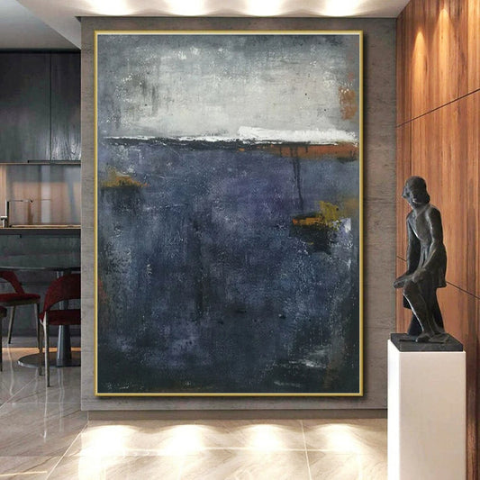 “Moody Gray and Blue” ，Abstract Landscape Oil Painting CT0903