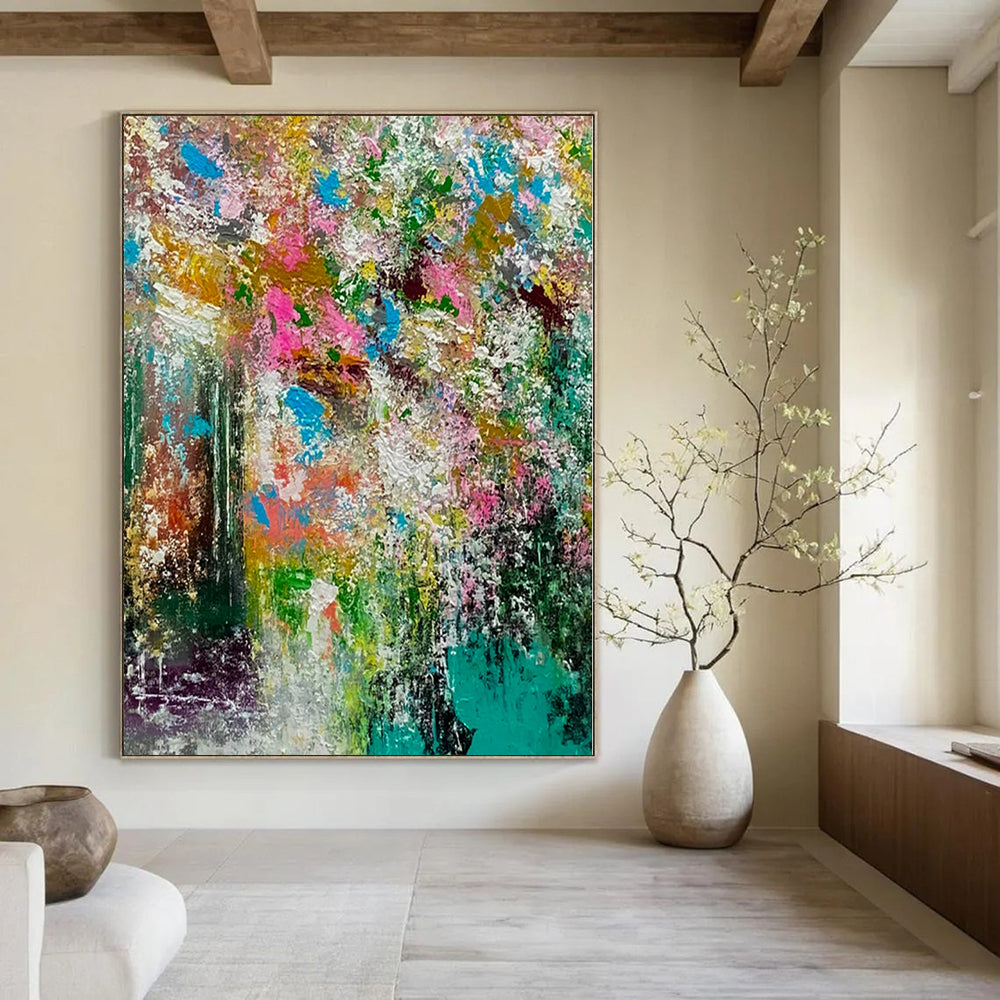 Colorful Floral Explosion - Abstract Expressionist Painting CT1226