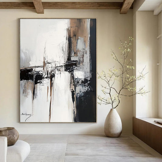 “Neutral Abstract Structures” – Minimalist Abstract Acrylic CT2087