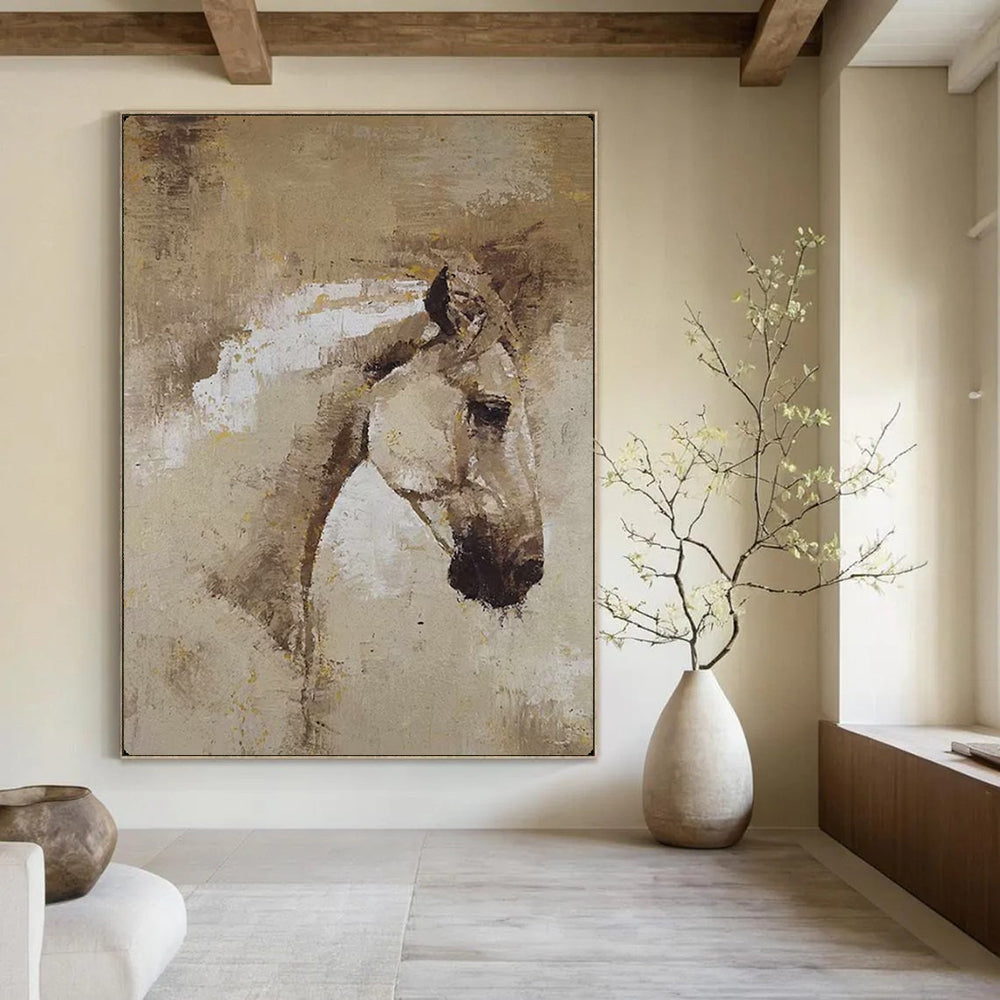 “Abstract Horse Portrait” – Impressionistic Oil Painting On Canvas CT2176