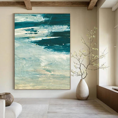 “Turquoise Ocean Waves” - Impressionistic Seascape Painting On Canvas DTP176