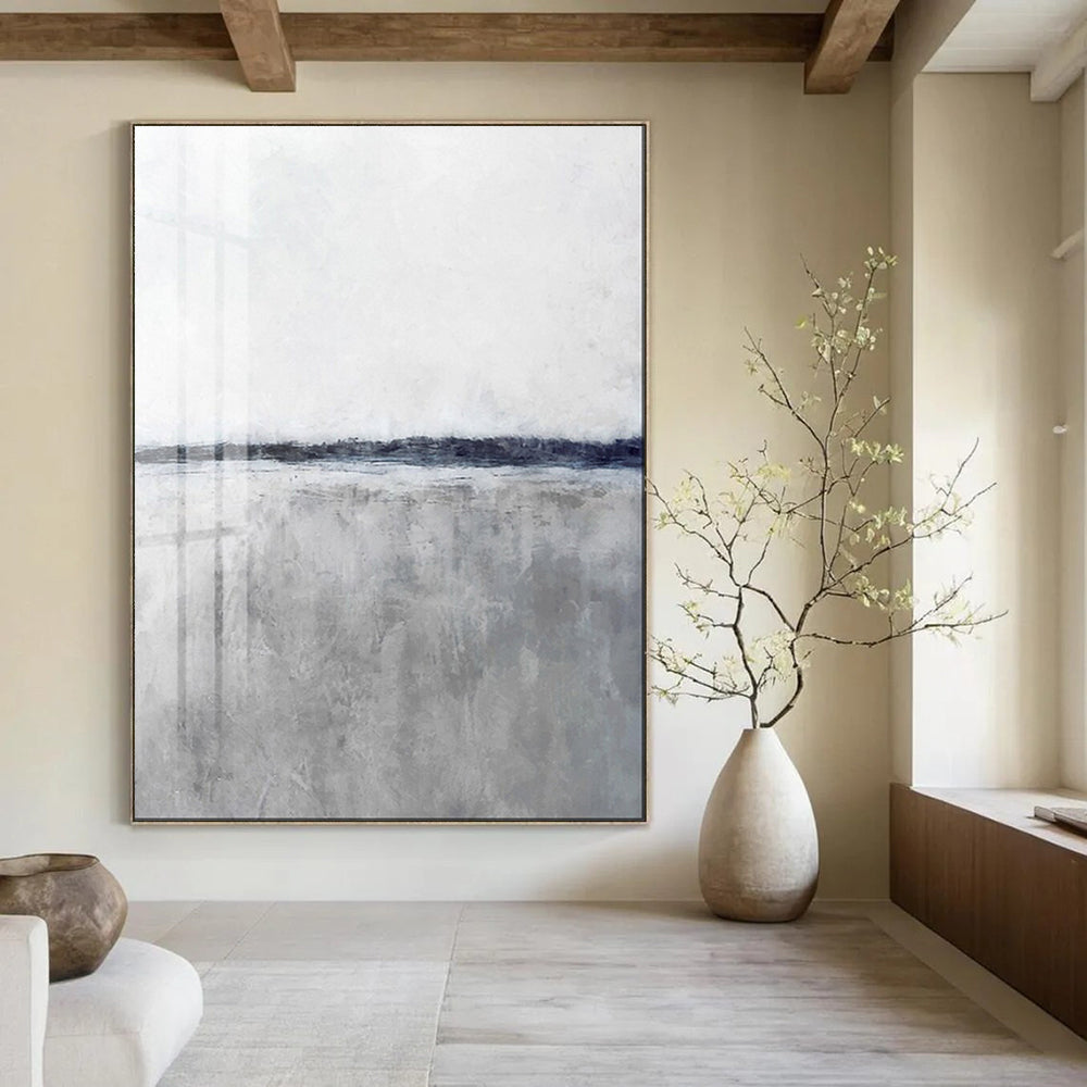 “Gray and White Landscape” - Abstract Landscape Art CT2024