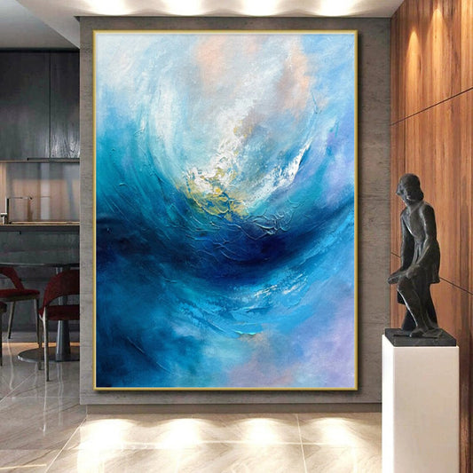“Blue - Purple Swirling Wave”，Abstract Expressionist Style CT0683