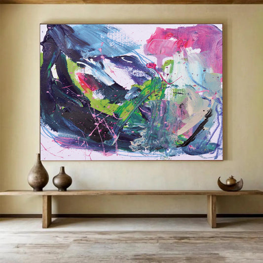 “Vibrant Color Explosion” Abstract Acrylic Painting On Canvas DLZ131