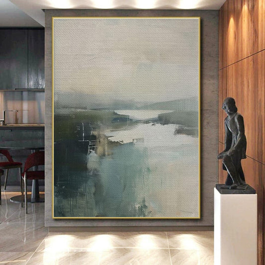 Muted Landscape - like Blurs, “Misty Morning Calm” - Abstract Landscape Oil Painting CT0740