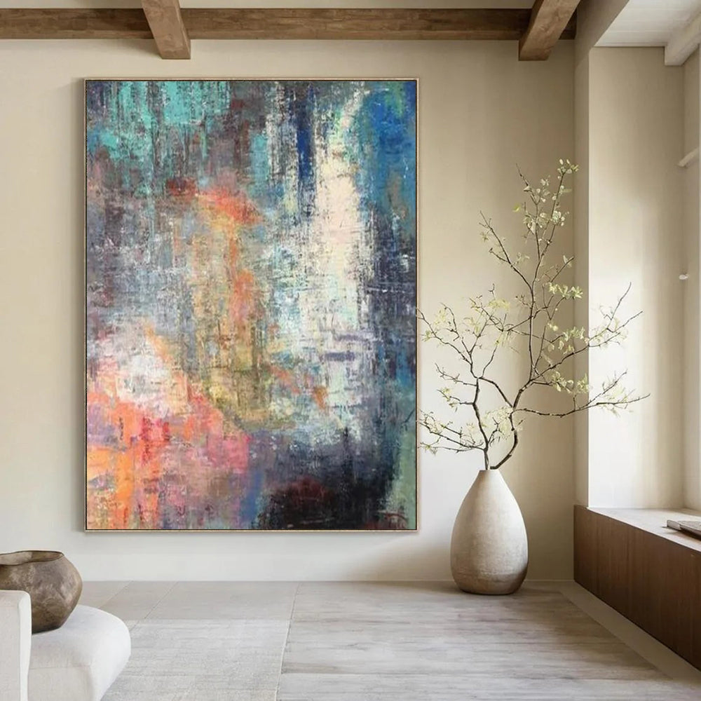 “Colorful, Textured Abstract Mosaic” - Abstract Painting On Canvas CT2327