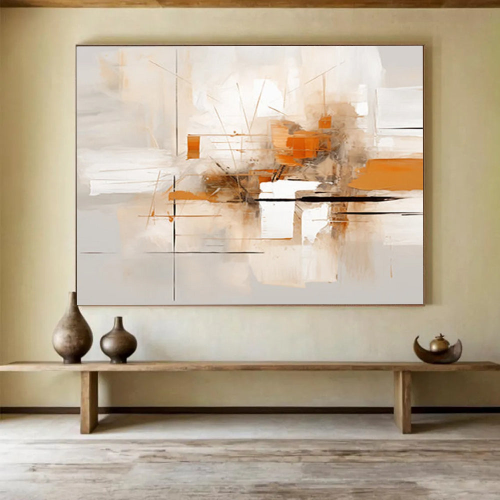 “Subtle Tones Abstract Geometry” Minimalist Abstract Painting On Canvas DLZ097