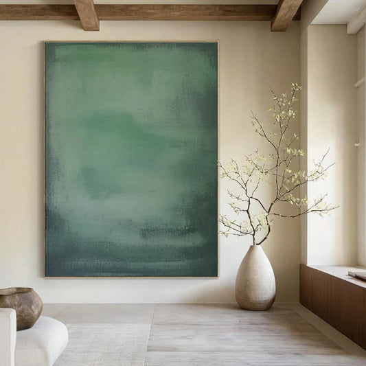 Gradient Green Hues - "Subtle Green Mist" - Minimalist Abstract Painting CT1465