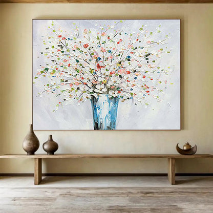 Colorful Flower Bouquet - Impasto Floral Painting On Canvas DLZ220