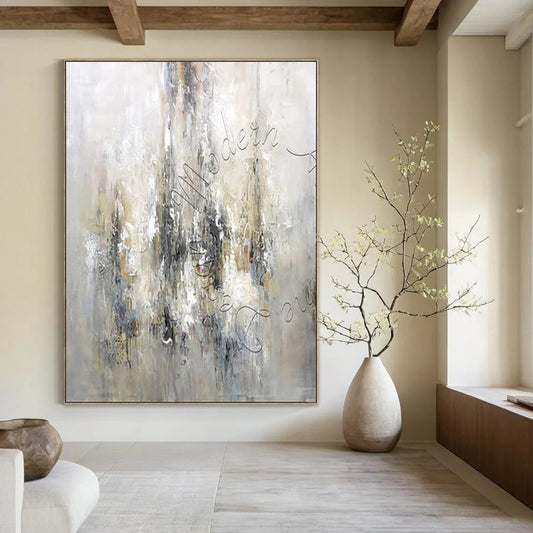 “Neutral - Toned Abstract” ，Abstract Minimalist Oil Painting CT0930