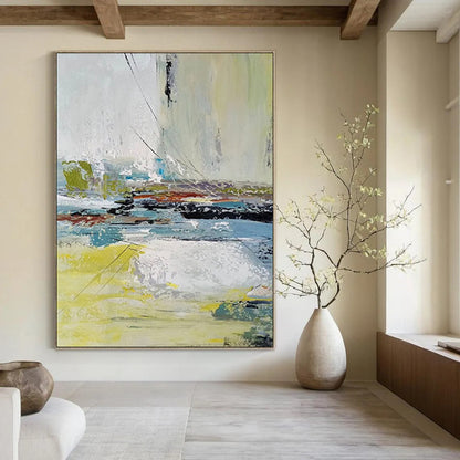 “Abstract Colorful Landscape” - Abstract Expressionist Painting On Canvas DTP052