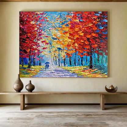 Colorful Autumn Path - Impressionist Landscape Painting On Canvas DLZ200