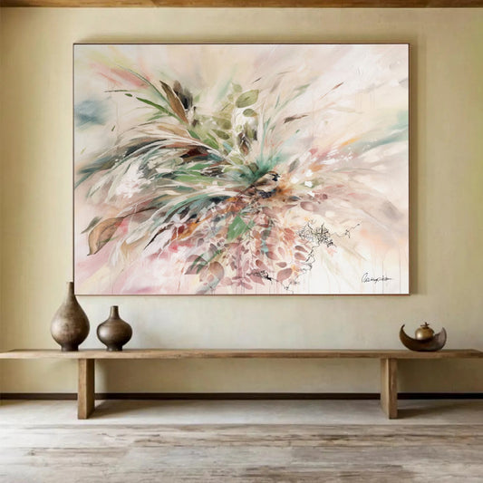 “Nature’s Bouquet with Bird” Impressionist - Style Nature Painting On Canvas DKH535