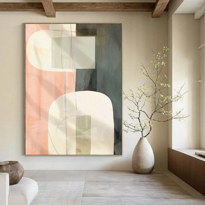 “Pastel Shape and Line” – Minimalist Abstract Art CT1048