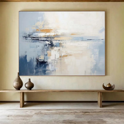 “Muted Tones Abstract Horizon” Minimalist Seascape Painting On Canvas DLZ090