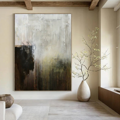 “Neutral Toned Abstract Drips” – Abstract Expressionist Painting CT1151