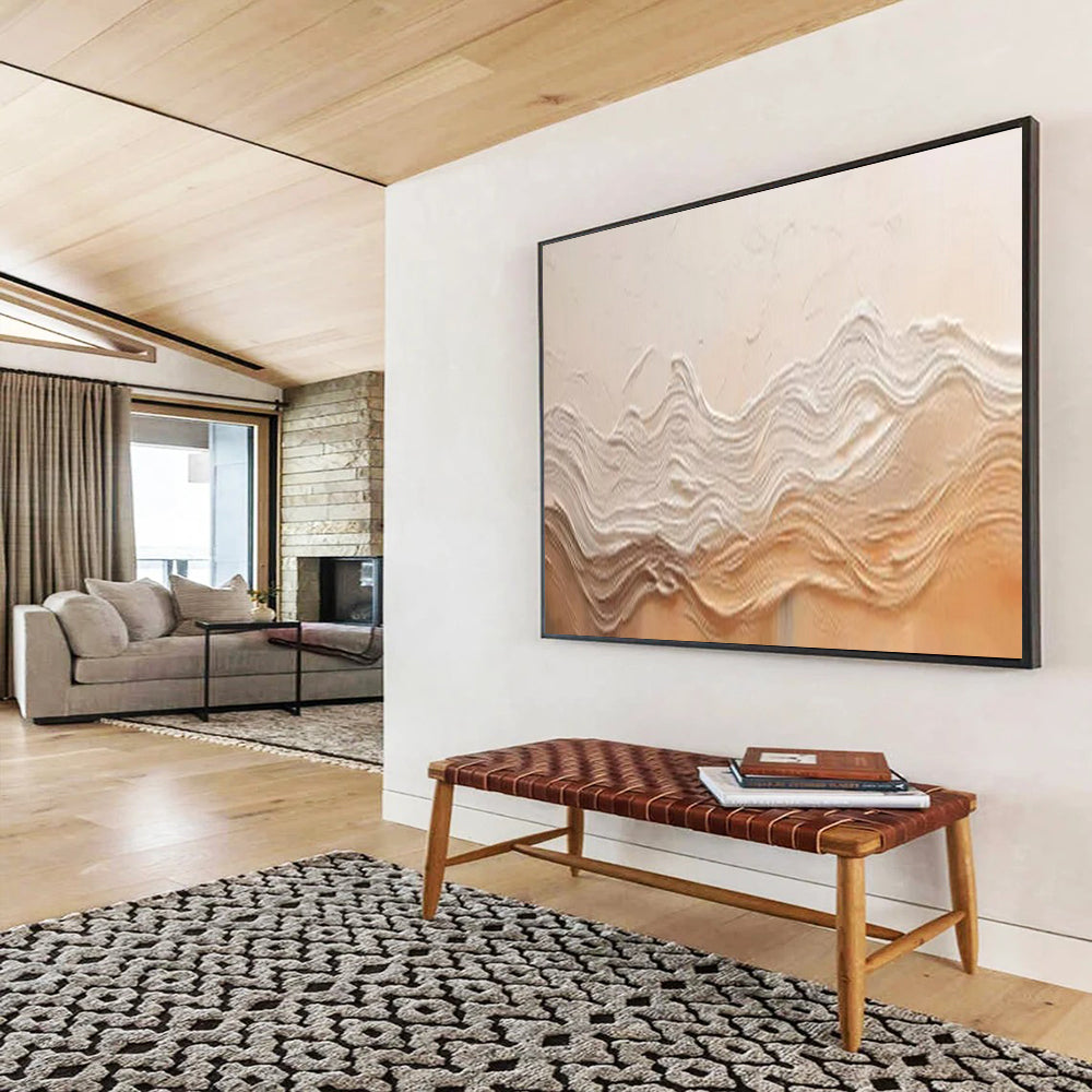 “Textured Wave Serenity” – Cream, beige with raised, wavy textures CT1695