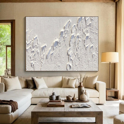 “Cracked White Texture”，Abstract Textural Acrylic Painting CT0522