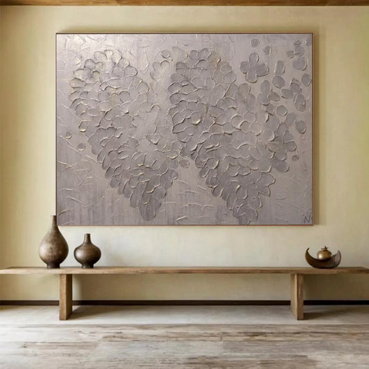 “Textured Silver Blooms” – Metallic silver with raised, petal - like patterns CT1687