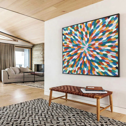 “Rainbow Petals” – Pointillist - Inspired Acrylic Painting CT1743