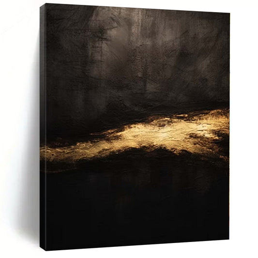 “Dark - gold Abstract Mystery” Minimalist Acrylic Art CT0230